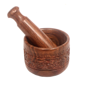 Mortero y Morterillo de Madera de 100ml, Artesanía en Madera, Triturador de Ajo, Juego de Mortero y Morterillo de Madera para Uso en la Cocina - Product Image 2