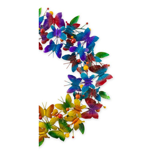 Guirlande de papillons colorés, réalisée avec des papillons peints multicolores disposés dans une palette de dégradé arc-en-ciel vibrant pour la décoration - Product Image 3