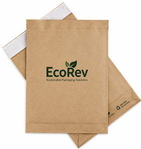 EcoRev Recyclable Luxury Kraft Paper Mailer <b>Bag</b> Standard Flat Biodegradable Self Adhesive Seal Plant Based <b>Compostable</b> Earth - Product Image 3