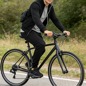 Ensemble de survêtement tricoté noir pour homme, fermeture éclair intégrale, couleur unie, tenue décontractée, saison automne, sweat-shirt à col montant et pantalon - Product Image 6