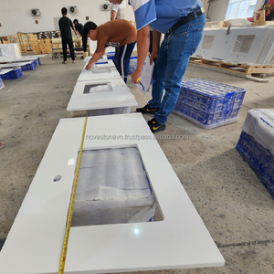 เคาน์เตอร์ครัวหินควอทซ์ที่สร้างสุขอนามัยที่ใช้งานได้ถาวรเครื่องใช้ในครัวหินควอตซ์เทียม - Product Image 2