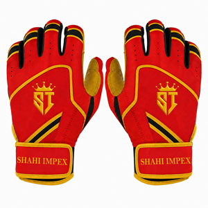 Guantes de Bateo Shahi Impex de Cuero Rojo, Edición Limitada, Calidad Premium, 100% Cuero CABRETTA, 0.9mm de Grosor, Ligeros y Duraderos - Product Image 1