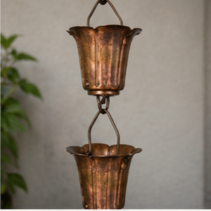 โซ่ทองแดงแขวนตกแต่งสวนสองชั้น สไตล์เรียบง่าย อลูมิเนียมตกแต่งน้ำไหล - Product Image 3