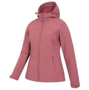 Wholesale Unisex Formal Solid Softshell Jacket Windproof Waterproof Hooded Outdoor Autumn <b>Polyester</b> Cotton Blend - Product Image 4