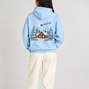 Sublimation <b>Christmas</b> Hoodie 100% Polyester Casual Style Personalized Holiday Pullover Custom Printed Snowman Design For <b>Women</b> - Product Image 6