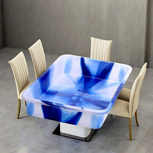 Plateaux de rangement rectangulaires écologiques en plastique bicolore, parmi les plus vendus, pour salon et cuisine, fabriqués en Inde, plateau cadeau - Product Image 1