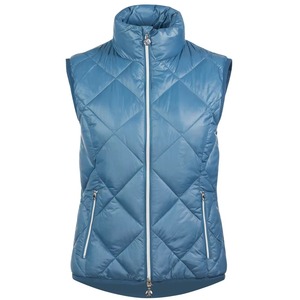 Women Diamond Quilted Puffer Vest <b>Navy</b> Blue Sleeveless Padded <b>Gilet</b> Full Zip Bodywarmer Winter Outdoor Jacket Horse Riding Wear - Product Image 6