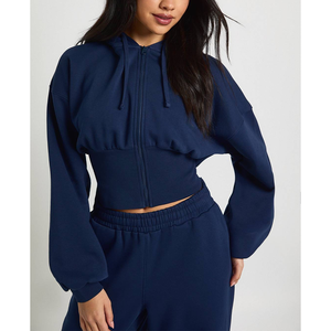 Conjunto de 2 piezas de chándal de invierno ligero con cremallera y parches de letras, 400GSM, para entrenamiento y jogging, modelo 2026 - Product Image 2