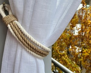 Jute & Cotton Rope Curtain Ties: Natural Home Decor - Product Image 1