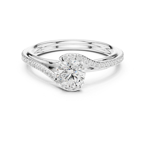 Anillo Solitario de Diamante Cultivado en Laboratorio, Redondo, en Oro Amarillo de 14K para Mujer |   Regalo de Aniversario |   Diamante Cultivado Nuevo - Product Image 3