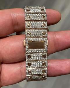 Montre de luxe mécanique style hip-hop avec cristal saphir, cadran carré 20 mm, logo personnalisable, moissanite, montre de soirée tendance pour rappeur - Product Image 4