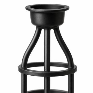 Grand Porte-Bougie Conique en Métal Noir 45cm, Chandelier Minimaliste en Fer avec Finition Oxydée - Product Image 3