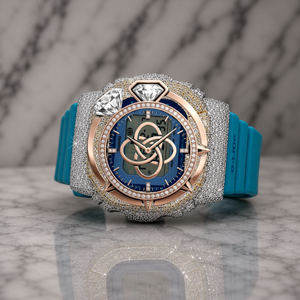 Montre bracelet de luxe haut de gamme en moissanite pour homme, entièrement sertie de pierres - Product Image 1