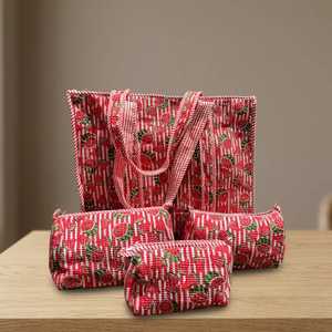 Ensemble de sacs fourre-tout en toile à imprimé pastèque avec 3 pochettes, sacs de shopping tendance pour femmes, style bohème - Product Image 2