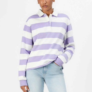 Custom Rugby Team Wear Stripe <b>Long</b> <b>Sleeve</b> Pique <b>Polo</b> Heavy Weight Rugby Football Jersey <b>for</b> Men and <b>Women</b> Sports - Product Image 2