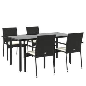 Juego de Comedor para Jardín en Blanco Crema y Negro - Product Image 3