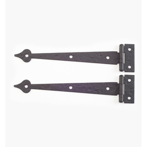 Vintage Cast Iron Strap Hinges Rustproof Black T Hinge Antique Spear Tip Tee <b>Hardware</b> For Outdoor Wooden Gate Shed And <b>Barn</b> <b>Door</b> - Product Image 1