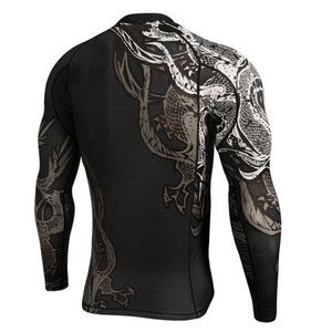 Rashguard de haute qualité pour hommes et garçons, à manches longues, respirant, imprimé, pour MMA, BJJ, Jiu Jitsu, fitness et natation, vente en gros - Product Image 2