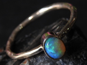 Solid Australian <b>Opal</b> <b>Ring</b>-Multi Fire 925 Sterling Silver-October Birthstone-Prong Setting-Third Party Certified-Unisex-10 US - Product Image 2