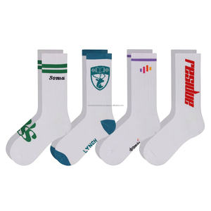 Chaussettes en coton jacquard personnalisées avec logo, style décontracté - Product Image 5