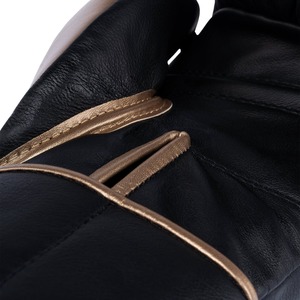 Fabrication en usine de gants de boxe noirs sur mesure, 100% cuir véritable, gants de boxe professionnels pour la pratique du punching. - Product Image 6