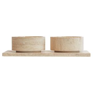 Heavy Duty Travertine Marble Pet Bowl For Pets Natural Stone Feeding Dish For Stable Food And Water Use - Product Image 5