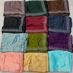 Nouvelle collection de saris noirs en soie de coton doux avec manches complètes vêtements de mariage pour femmes filles vêtements indiens et pakistanais - Product Image 4