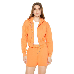 Sudadera con capucha de alta calidad, personalizada, 100% algodón, a la moda, con cremallera completa, para mujer, manga larga, cálida para invierno, corte ajustado, con logo frontal. - Product Image 1