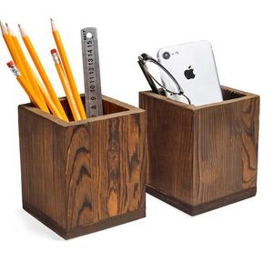 Portalápices de Madera Maciza de Nogal, Organizador de Escritorio Creativo, Suministros de Papelería, Personalizable al por Mayor - Product Image 6