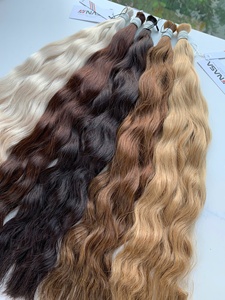 Precio al por mayor Extensiones de cabello a granel Cabello humano virgen vietnamita Double Drown 100 gramos Todos los colores 20 pulgadas - Product Image 6