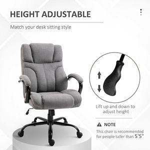 Sedia da Ufficio Ergonomica Direzionale 500 libbre, Sedia Grande e Alta con Seduta Ampia, Altezza Regolabile, Ruote Girevoli, Design a L - Product Image 6