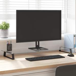 Soporte de Monitor de Vidrio Templado y Metal Negro de 39.4"x13.8"x3.1" - Product Image 1