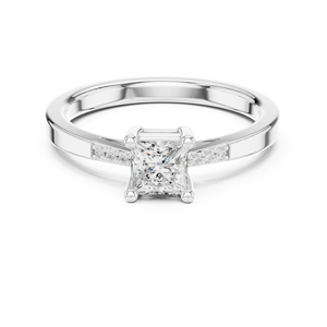 Avenue jewels Anillo de compromiso de oro de 14 quilates con solitario de diamante de moissanita redondo - Product Image 4