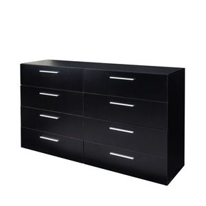 FCH Black Double Dresser with 8 Drawers Wide Storage Cabinet for Bedroom Living Room or Home Entryway - Product Image 3