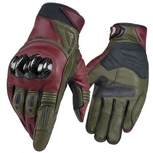 Gants en cuir pour moto rétro, équipement de motard vintage, style racer, gants tactiles pour le marché américain et européen - Product Image 1