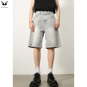 Pantalones Cortos de Mezclilla Casuales para Hombre, Estilo Moderno, Corte Recto, Verano, Hip Hop, Streetwear, Ecológicos, Transpirables, Lavado Claro, Ajuste Holgado - Product Image 2