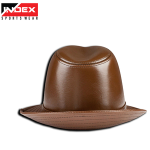Sombrero Fedora de Cuero Negro INDEX SPORTSWEAR, Unisex, Estilo Casual, Color Sólido, para las Cuatro Estaciones, Estilo Adulto - Product Image 4