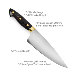 Couteau de chef en acier haute teneur en carbone personnalisé, manche en bois, couverts de cuisine professionnels, marque privée, fabricant OEM en gros - Product Image 4