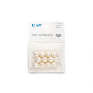 Perle Ilan per artigianato 14mm beige confezione da 15g - Product Image 1