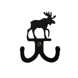 En gros, patère murale décorative vintage en fer noir robuste en forme de renne pour clés, serviettes et chapeaux - Product Image 1