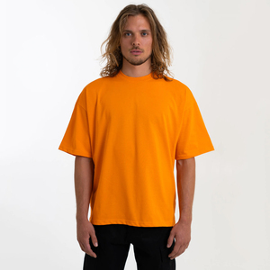 เสื้อยืดคอกลมผ้าคอตตอนสำหรับผู้ชายเสื้อยืดโอเวอร์ไซส์ผ้า100% โอเวอร์ไซส์ออกแบบได้ตามต้องการ - Product Image 4