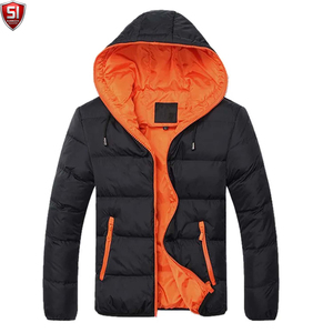 SUMROOS INDUSTRY Men's Solid Canvas Hooded Puffer Jacket <b>Winter</b> Casual Windproof <b>Thick</b> Quilted <b>Coat</b> with Zipper Closure - Product Image 3