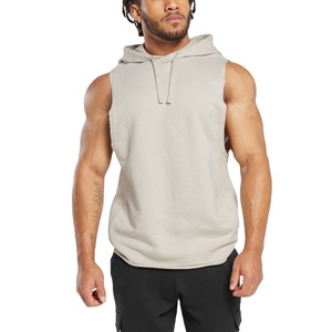 Haute qualité imprimé personnalisé hommes Gym Hoodies entraînement débardeurs col rond été pull Styles sans manches gym à capuche pour hommes - Product Image 1