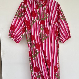 Vestido Kaftan de Manga Murciélago con Cuello en V y Rayas, Vestido Dashiki de Seda para Mujer, Tallas Grandes, Diseños Transpirables, Proveedores Directos Confiables - Product Image 3