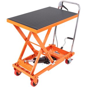Carrello Elevatore Idraulico Manuale a Forbice Singola, Capacità 227 kg, con 4 Ruote Antiscivolo in PA, Altezza di Sollevamento 72,4 cm - Product Image 1