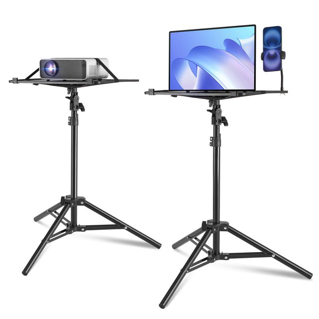 Adjustable Height Portable Projector Stand 26.97 to 63 Inch Laptop Tripod Tray Goose-for Mounting Projectors Model D0100HRSV0X
