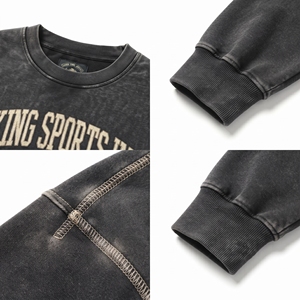 <b>Mens</b> Winter Heavyweight Crewneck Sweatshirt Embroidered Front Logo Custom Made Cotton Fleece <b>Pullover</b> Regular Fit Streetwear - Product Image 4