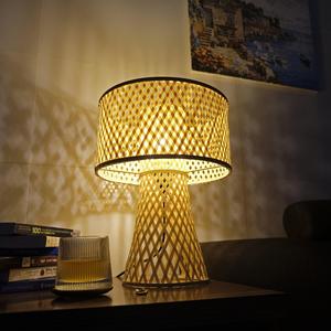 Lampes de table en bambou, décoration intérieure, éclairage, lampe de table tissée à la main, abat-jour de lampe de bureau - Product Image 6