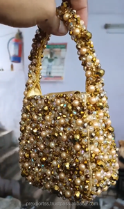 2025 bolso Unisex de un solo hombro Casual de gran capacidad bordado a rayas cosméticos universitarios bolsos de lujo cuentas de moda cristal - Product Image 4