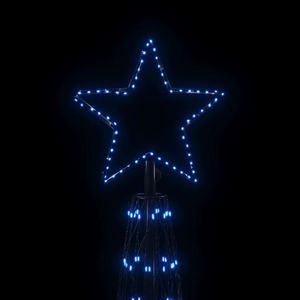 ต้นคริสต์มาสทรงกรวยขนาดใหญ่ สีฟ้าเคลือบผงเหล็ก ต้นคริสต์มาสพีวีซี - Product Image 4